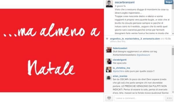Chiara Biasi e Oscar Branzani, la guerra continua: botta e risposta su Instagram