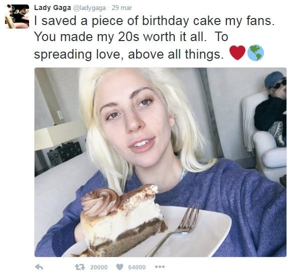 Lady Gaga e la dedica speciale postata su Twitter 