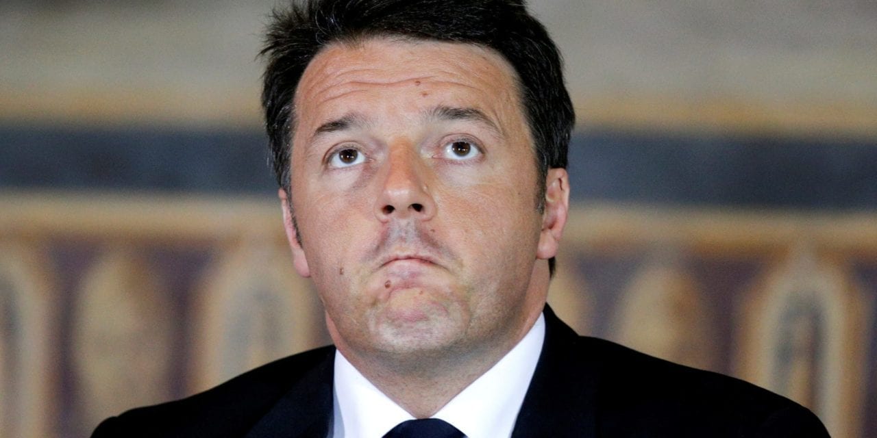 Italian PM Renzi looks on during a meeting at the Capitol Hill in Rome