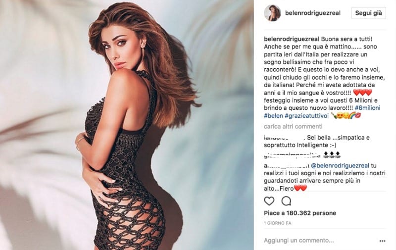 Belen Rodriguez, ringrazia l'Italia e vola in America: ecco il motivo [FOTO]