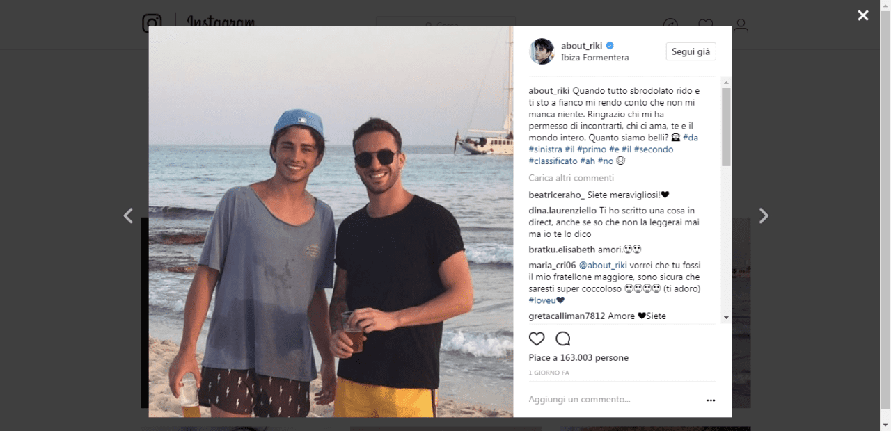 Riki Marcuzzo e la dedica al miele per l'amico Andreas Muller su Instagram [FOTO]