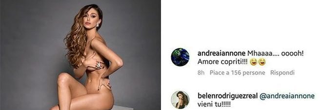 Belen Rodriguez nuda su Instagram e Andrea Iannone commenta [FOTO]
