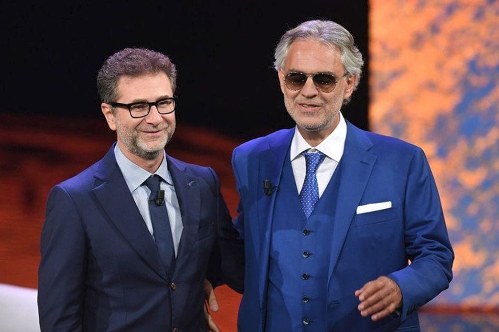 Andrea Bocelli, la gaffe di Fabio Fazio a Che tempo che fa: "Che bello vederti..." [VIDEO]