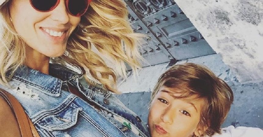 Elena Santarelli ed il figlio Giacomo