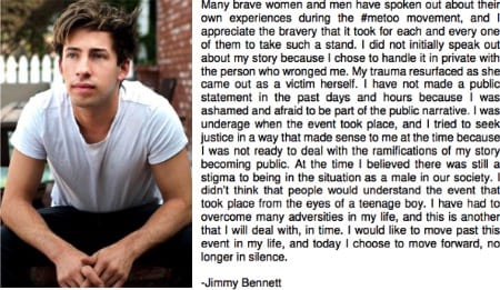 Jimmy Bennett la dichiarazione