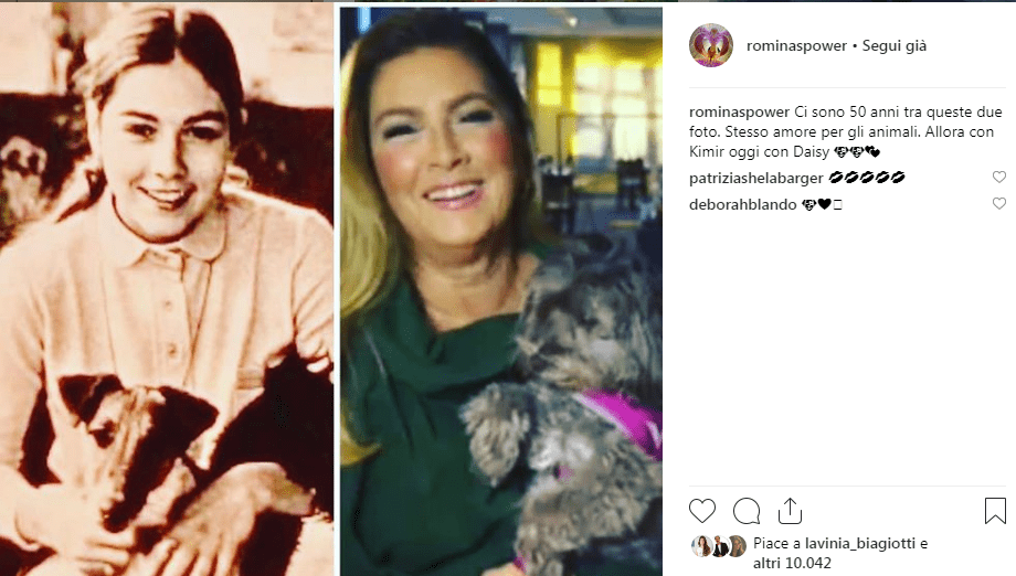 Romina Power: tra queste due foto passano 50 anni, da sempre con lo stesso amore