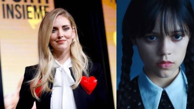 Chiara Ferragni rilancia il trend di Mercoledì (foto ansa/web, velvetgossip)