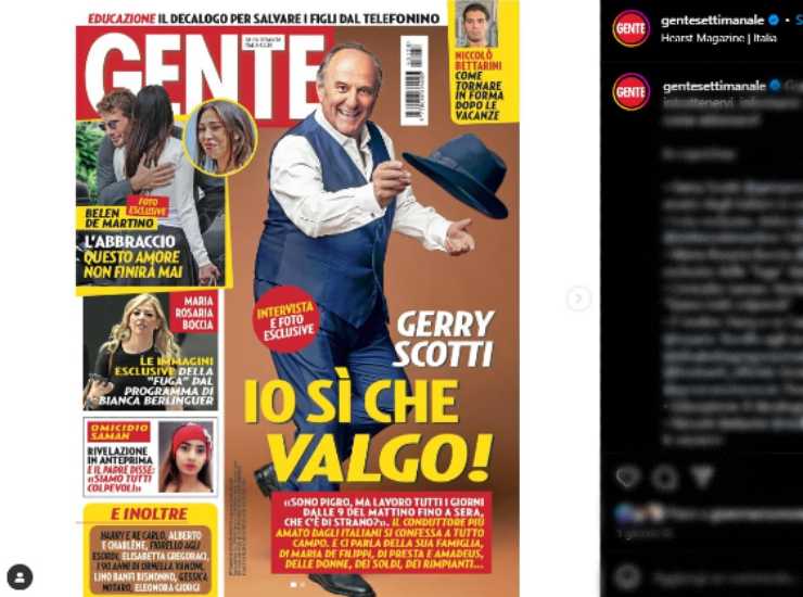 Belen e Stefano sulla copertina del settimanale "Gente"